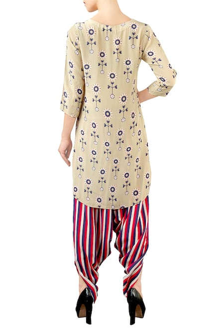 Soup By Sougat Paul Creme & red printed kurta set 