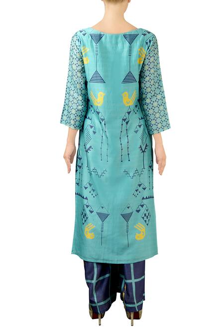 Soup By Sougat Paul Blue printed palazzo kurta set 