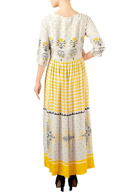 Shop Soup By Sougat Paul White Printed Maxi Dress at Aza Fashions Shop_Soup By Sougat Paul_White Printed Maxi Dress _at_Aza_Fashions