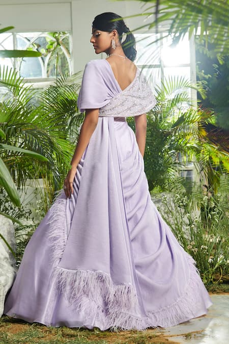 Kamaali Couture Embellished Draped Gown 