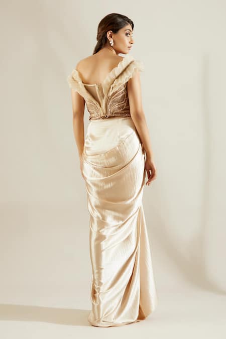 Adaara Couture Embellished Saree Gown 