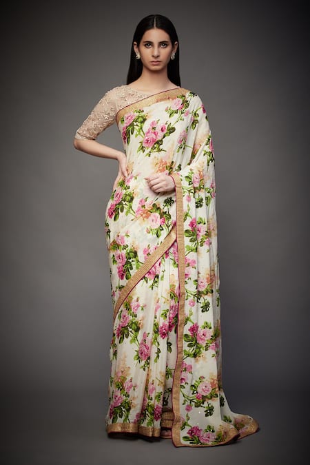RI.Ritu Kumar Floral Print Saree Set 