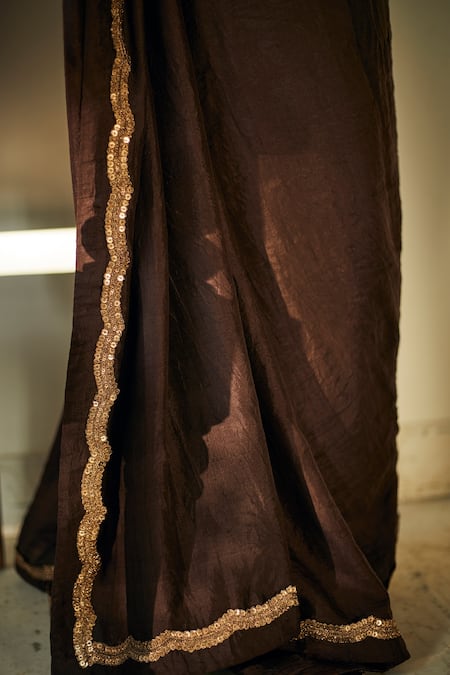 Buy Shorshe Clothing Brown Handloom Silk Saree Online at Aza Fashions Buy_Shorshe Clothing_Brown Handloom Silk Saree _Online_at_Aza_Fashions