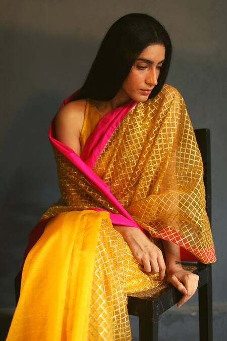 Yellow Handloom Cotton Saree|Sweet Summer Loving|Suta