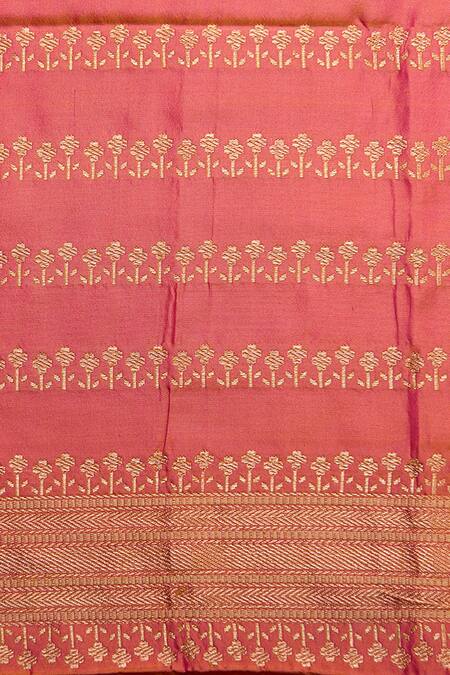 Weaver Story Orange Handloom Katan Silk Banarasi Saree at Aza Fashions Weaver Story_Orange Handloom Katan Silk Banarasi Saree_at_Aza_Fashions