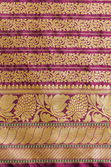 Shop_Weaver Story_Purple Pure Katan Silk Zari Handloom Saree_Online_at_Aza_Fashions