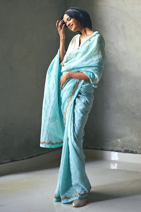 Shorshe Clothing Handwoven Tissue Saree 