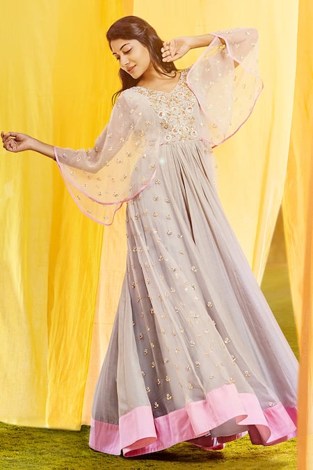 Salian By Anushree Embroidered Flared Gown 