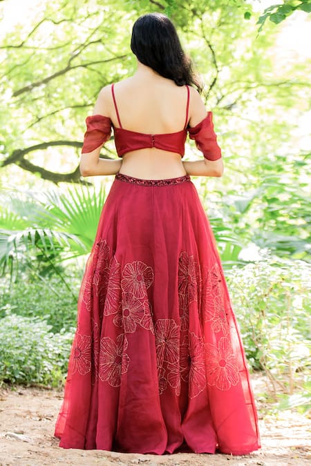 Salt And Spring Floral Embroidered Skirt & Blouse Set 