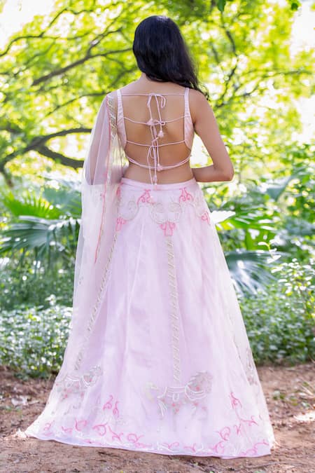 Salt And Spring Horse Motif Embroidered Lehenga Set 