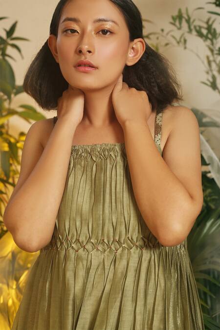 Buy Chokhi Chorri Green Kurta Silk Chanderi Pant Woven Cotton And Palazzo Set Online at Aza Fashions Buy_Chokhi Chorri_Green Kurta Silk Chanderi Pant Woven Cotton And Palazzo Set _Online_at_Aza_Fashions