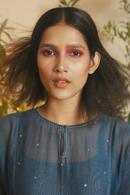 Chokhi Chorri Blue Kurta Chanderi Pant Anarkali And Palazzo Set Online at Aza Fashions Chokhi Chorri_Blue Kurta Chanderi Pant Anarkali And Palazzo Set _Online_at_Aza_Fashions