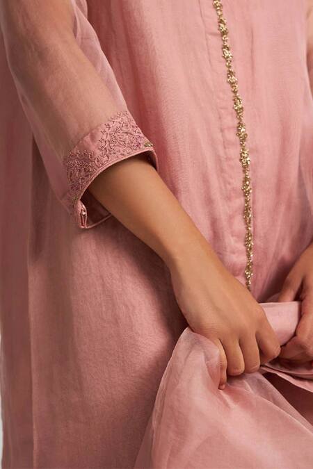 Buy Dot Pink Organza Thread Work Round Kurta Set Online at Aza Fashions Buy_Dot_Pink Organza Thread Work Round Kurta Set _Online_at_Aza_Fashions