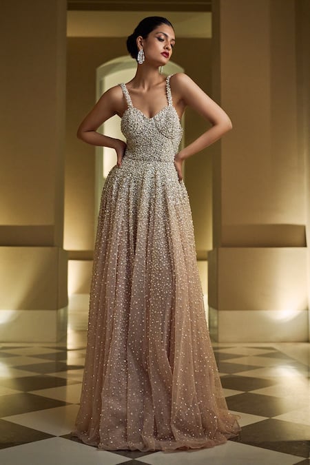 Seema Gujral Flared Embellished Gown 