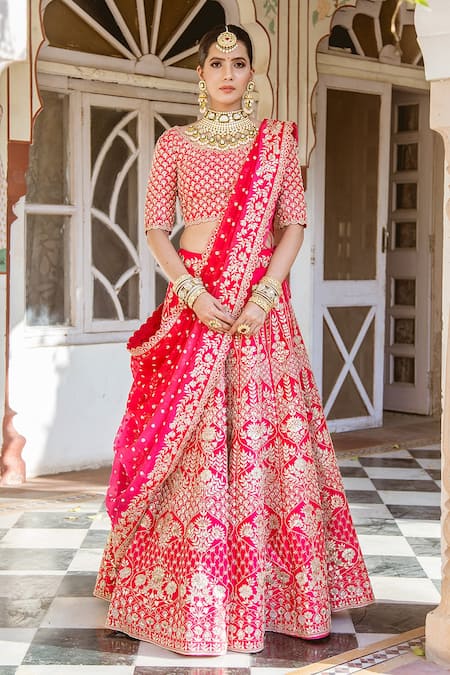 Photo of coral bridal lehenga | Indian bridal wear, Indian wedding outfits,  Indian bridal outfits