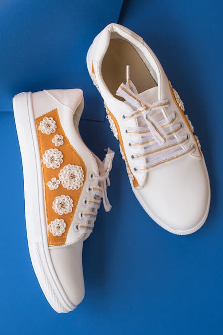 The Saree Sneakers Floral Embellished Sneakers 