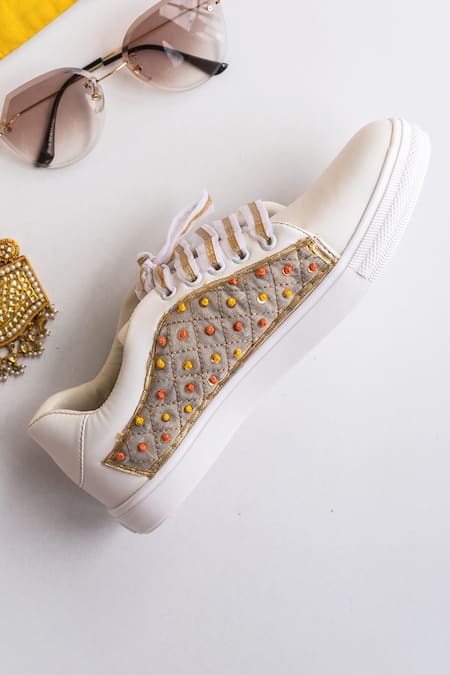 The Saree Sneakers Patchwork Checkered Sneakers 