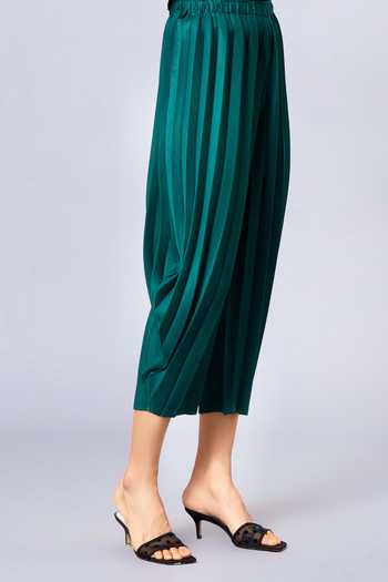 Scarlet Sage Green Pleated Dhoti Pants 
