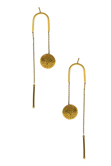 The Slow Studio Handcrafted Filigree Long Earrings 