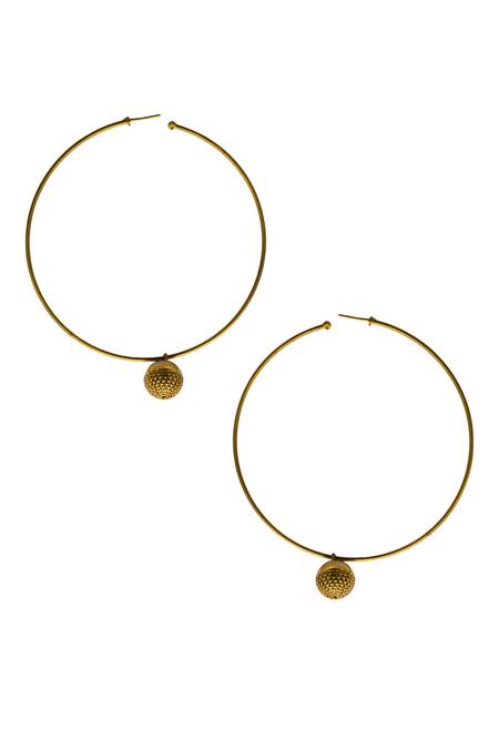 The Slow Studio Handcrafted Ball Drop Hoops 