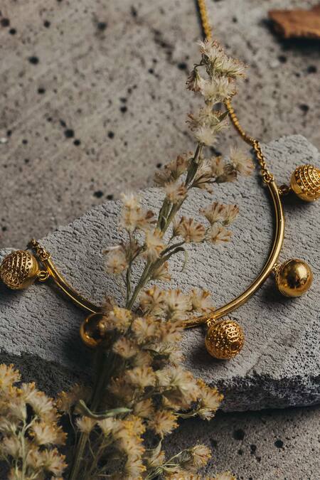 Shop_The Slow Studio_Gold Plated Westminster Pendant Necklace _Online_at_Aza_Fashions