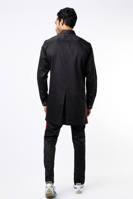 MR. Ajay Kumar Safari Shirt & Pant Set With Side Trims 