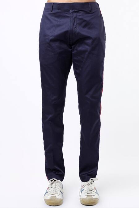 Shop MR. Ajay Kumar Navy Cotton Satin Multi Pocket Safari Shirt And Pant Set Online at Aza Fashions Shop_MR. Ajay Kumar_Navy Cotton Satin Multi Pocket Safari Shirt And Pant Set _Online_at_Aza_Fashions