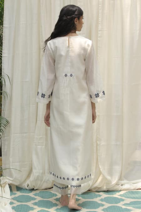 Shop Shivani Bhargava White Chanderi Round Kurta Set at Aza Fashions Shop_Shivani Bhargava_White Chanderi Round Kurta Set _at_Aza_Fashions