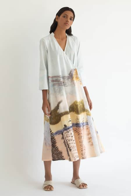 Cord Printed Midi Dress 