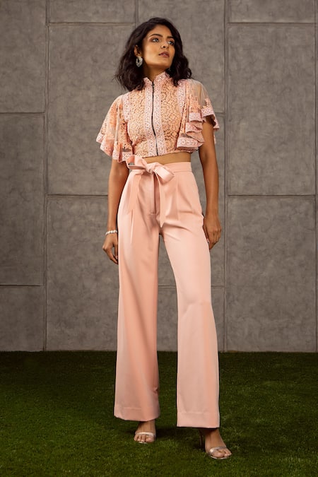 Siddartha Tytler Peach Knitted Pant  