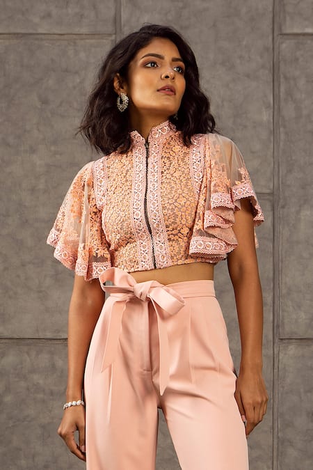 Siddartha Tytler Embroidered Crop Top 