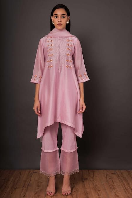 Buy Shikha Mehta Purple Organza, Chanderi Round Kurta Set Online at Aza Fashions Buy_Shikha Mehta_Purple Organza, Chanderi Round Kurta Set _Online_at_Aza_Fashions