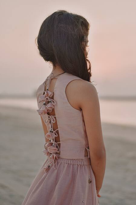 Shop Swati Golyan Pink Chanderi Embroidery Lehenga Set at Aza Fashions Shop_Swati Golyan_Pink Chanderi Embroidery Lehenga Set _at_Aza_Fashions