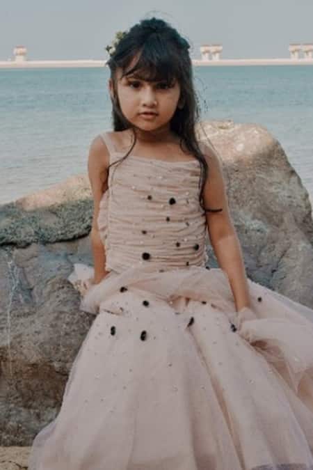 Swati Golyan Pink Tulle Embroidery, Tassels Chanderi Lehenga Set