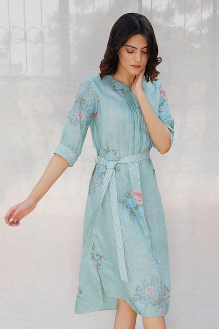 Arcvsh by Pallavi Singh Printed Linen Dress 