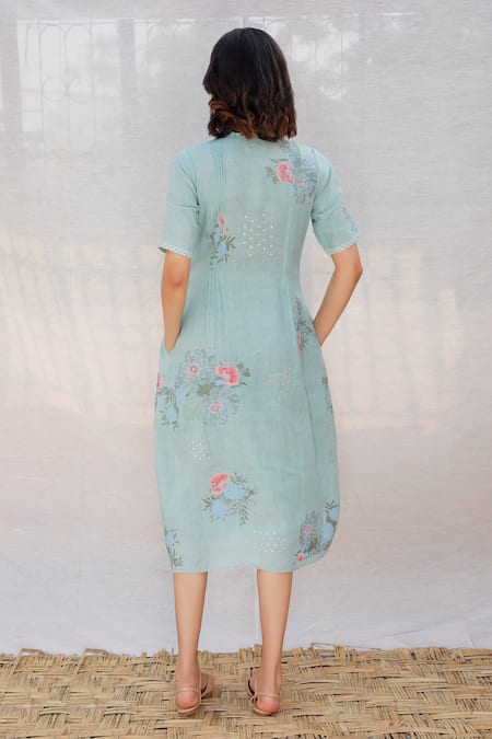 Arcvsh By Pallavi Singh Printed Linen Dress 