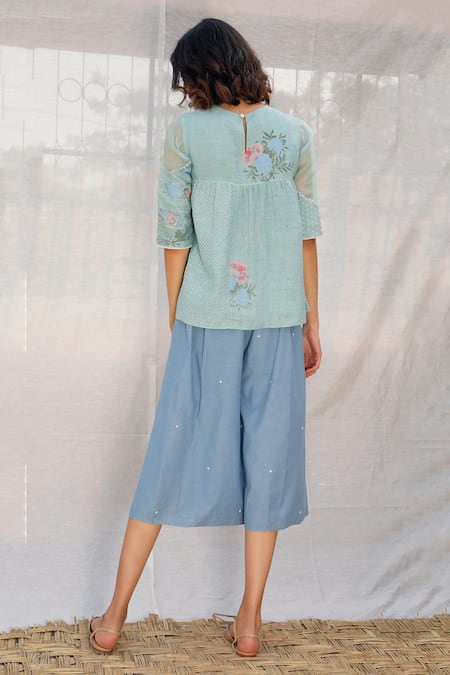 Arcvsh By Pallavi Singh Printed Linen Top 