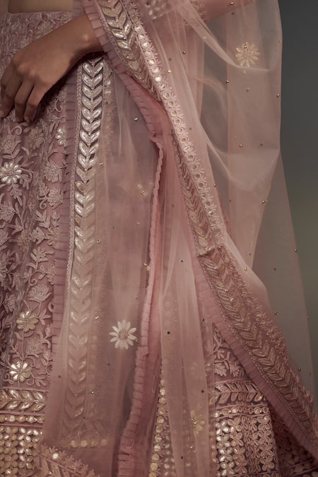 Buy SUHINO Purple Shantoon, Soft Net Lining Cotton Scoop Embroidered Bridal Lehenga Set Online at Aza Fashions Buy_SUHINO_Purple Shantoon, Soft Net Lining Cotton Scoop Embroidered Bridal Lehenga Set _Online_at_Aza_Fashions