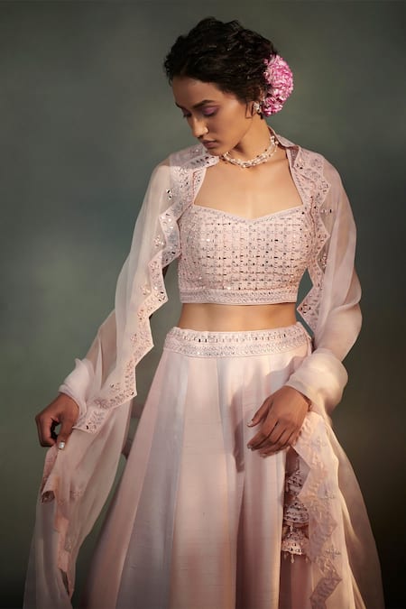 Buy SUHINO Purple Organza, 100 Grams Pure Raw Silk Embroidered Bridal Lehenga Set Online at Aza Fashions Buy_SUHINO_Purple Organza, 100 Grams Pure Raw Silk Embroidered Bridal Lehenga Set _Online_at_Aza_Fashions