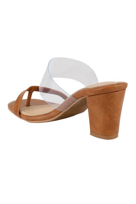 Buy_Signature Sole_Brown Strappy Block Heels_Online_at_Aza_Fashions