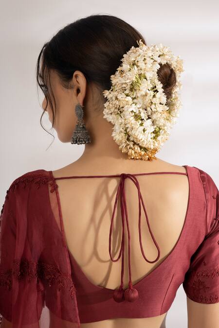 Buy_Rashi Jain_Red Chanderi V Neck Embroidered Lehenga Set _Online_at_Aza_Fashions