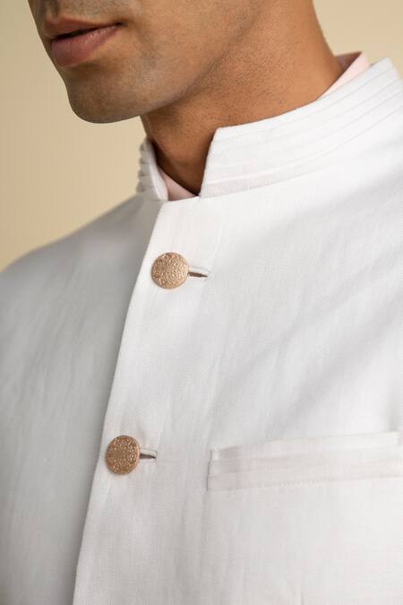 Shop Philocaly White Linen Puro Bundi Online at Aza Fashions Shop_Philocaly_White Linen Puro Bundi _Online_at_Aza_Fashions