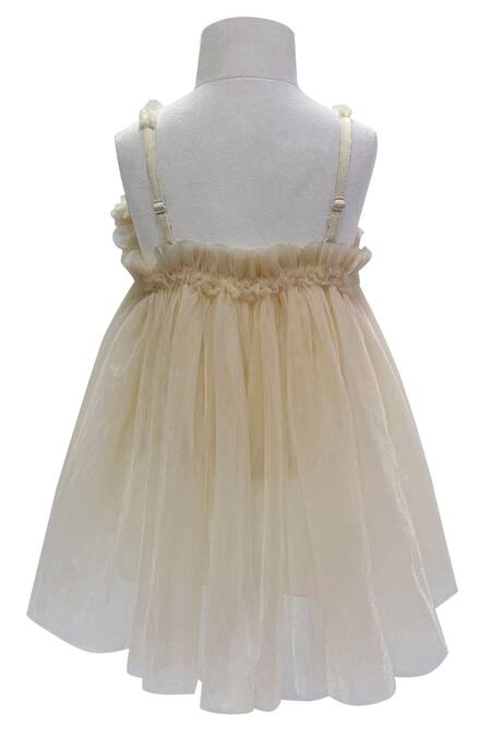 Shop Jasmine And Alaia Yellow Tulle Applique Floral Motifs Ashley Dress at Aza Fashions Shop_Jasmine And Alaia_Yellow Tulle Applique Floral Motifs Ashley Dress_at_Aza_Fashions