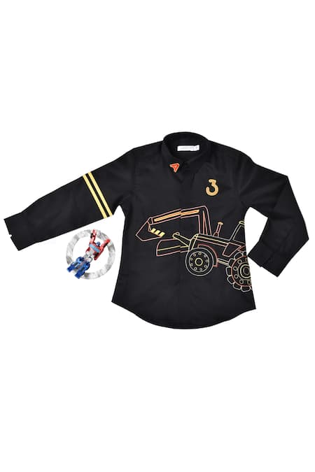 Partykles Tractor Embroidered Shirt 