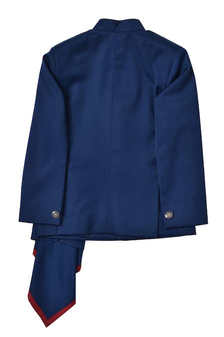 Partykles Draped Jodhpuri Jacket Kurta Set 