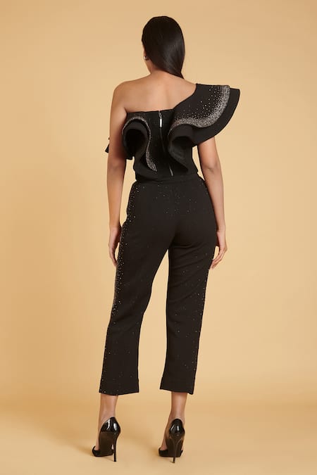 Siddartha Tytler One Shoulder Cascade Corset Top 