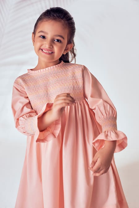 Little Luxury Powder Pink Cotton Dress 