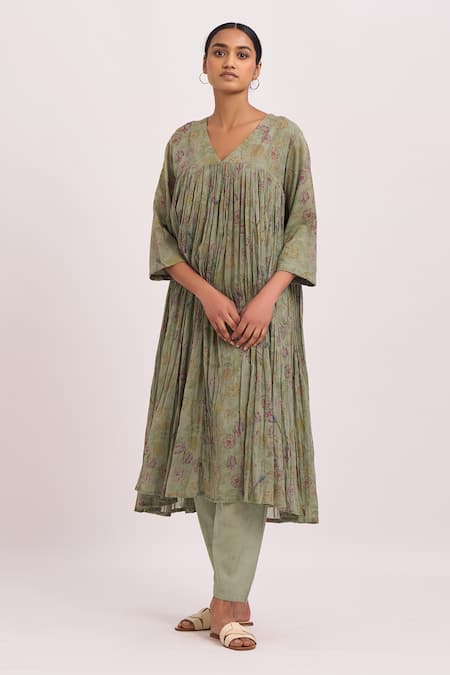 Dot Printed Anarkali & Pant Set 