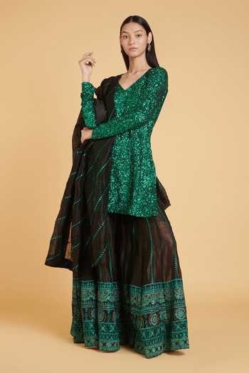 Siddartha Tytler Sequin Work Kurta Sharara Set 