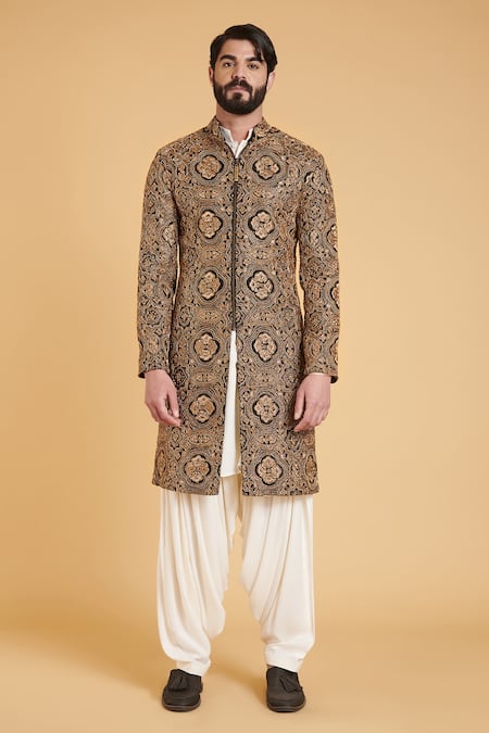 Siddartha Tytler Geometric Embroidered Sherwani 